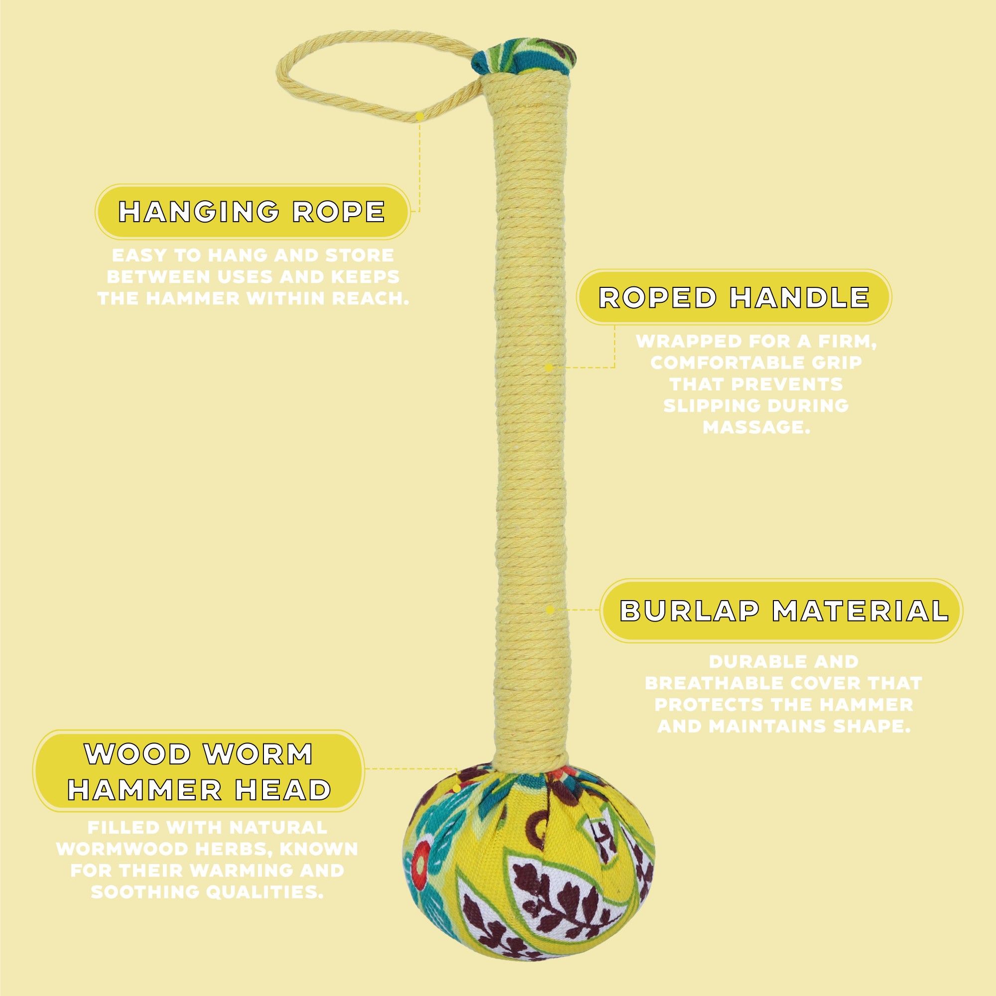 Wormwood Massage Hammer - Lemon - Image 9