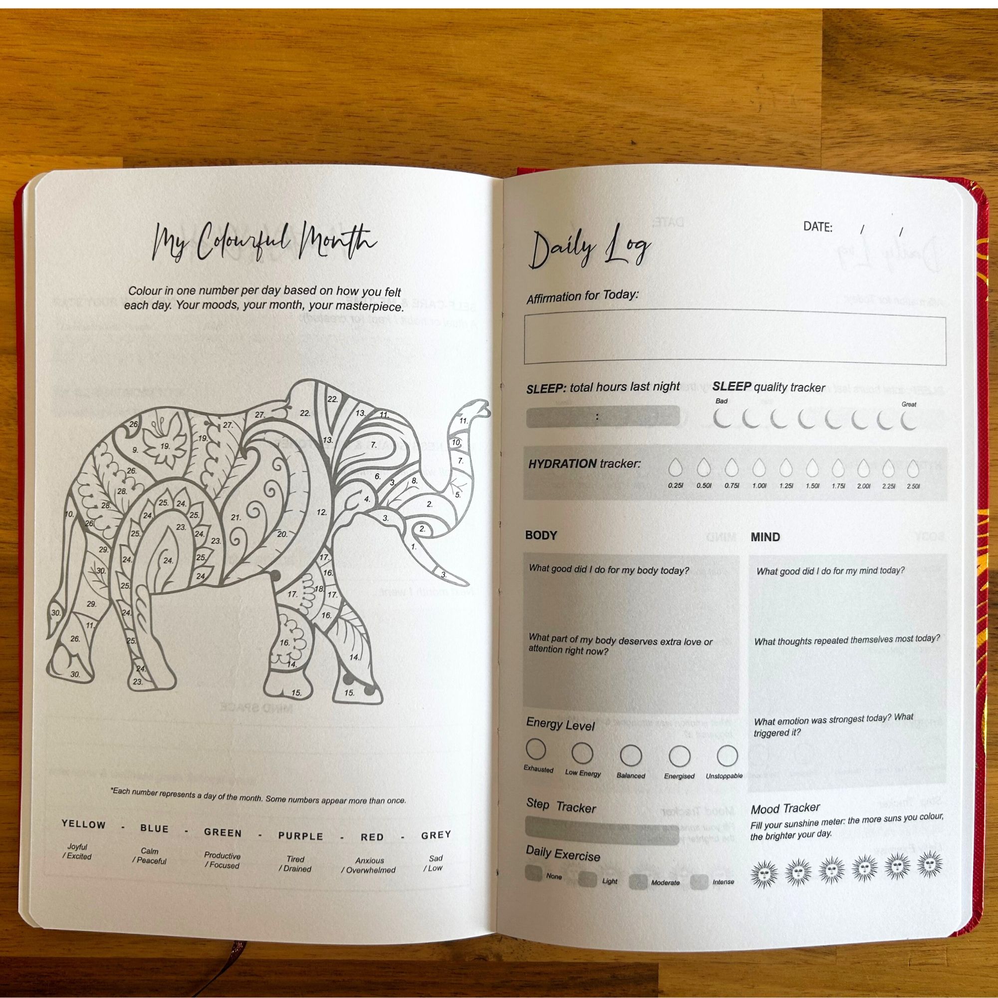 Midnight Blue Wellness Journal - 120 pages - Silver Zodiac - Image 3