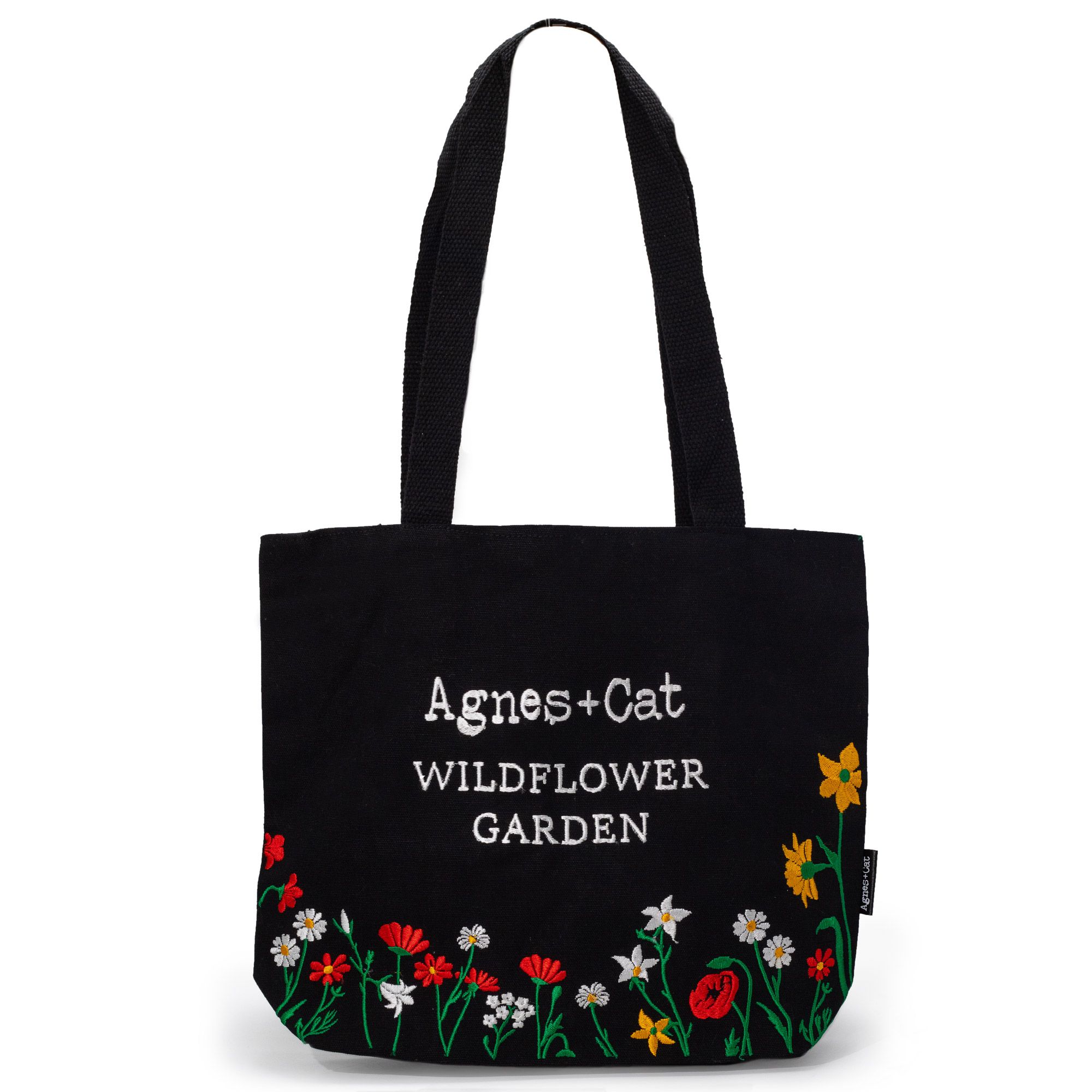 Agnes + Cat Wildflower Garden Tote Bag - Black - Image 3