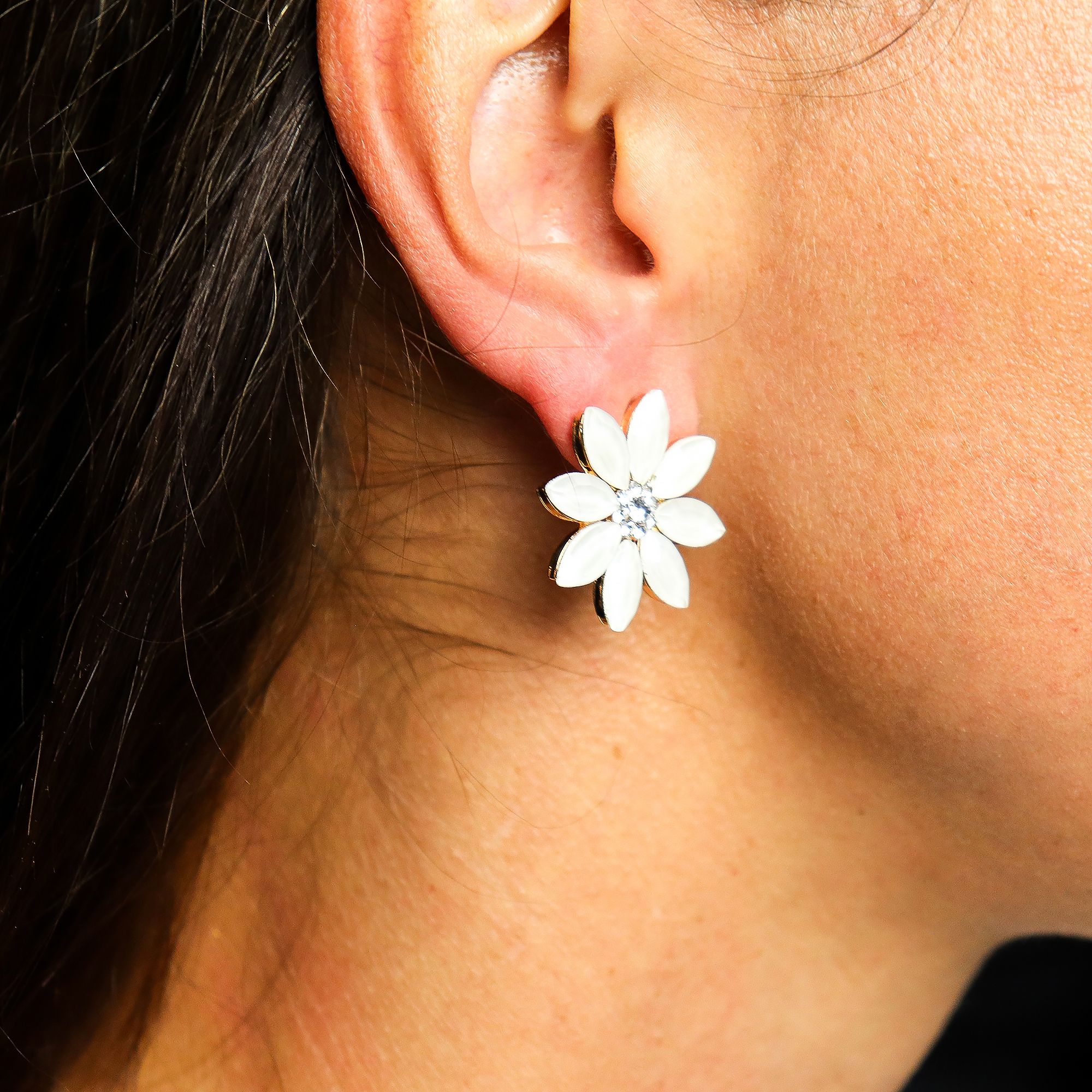 Pearl - Vintage Glass - Flowers - Earrings - Image 7