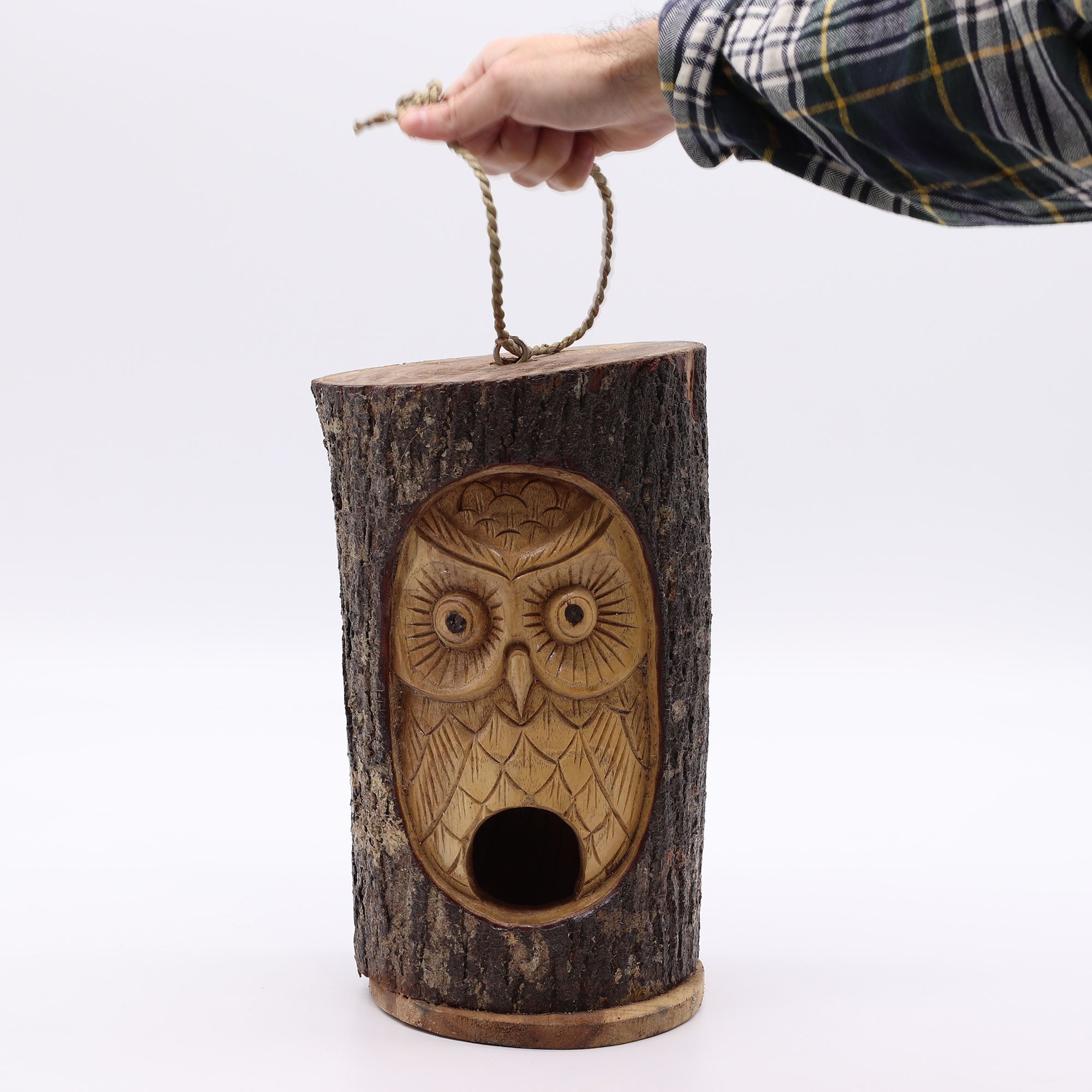 Tree Trunk Face - Bird House - Wise Owl - Image 2