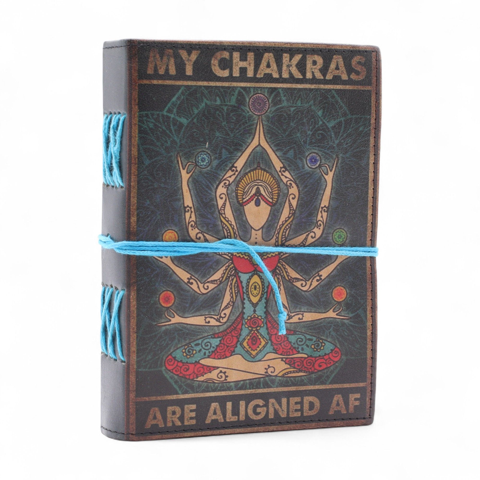 Leather Printed Notebook – My Chakras Are Aligned AF - 17.8×12.7 cm - Image 7