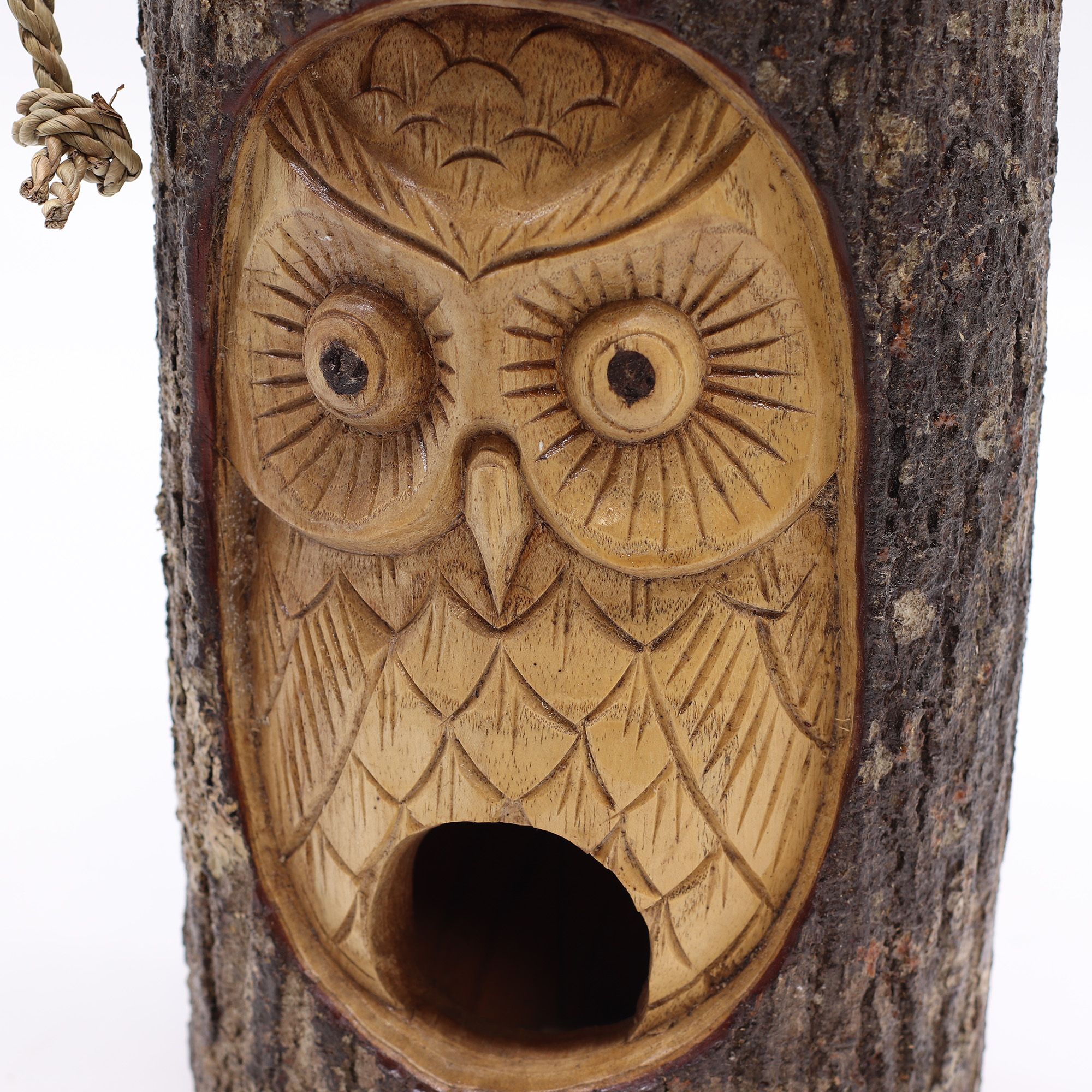 Tree Trunk Face - Bird House - Wise Owl - Image 5