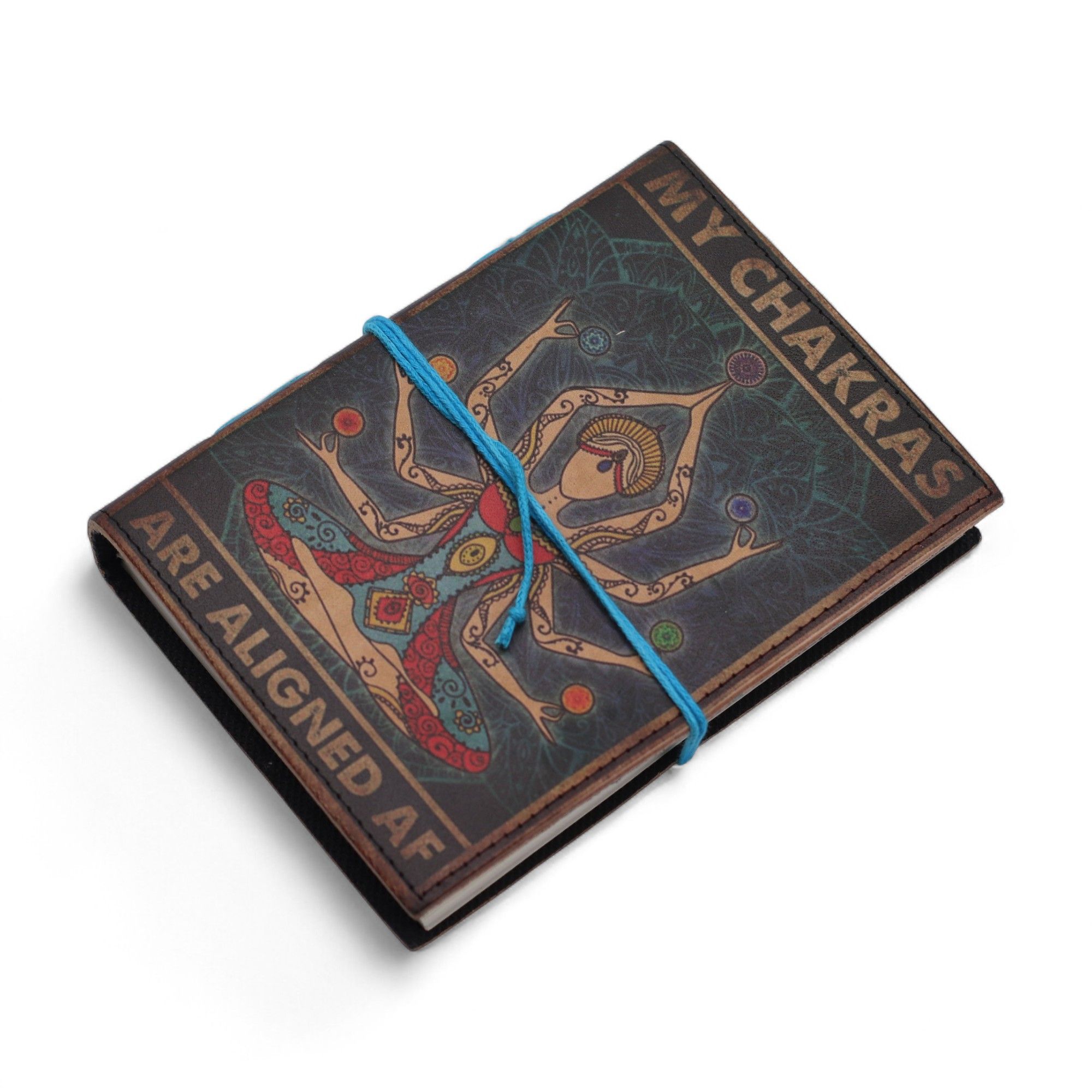 Leather Printed Notebook – My Chakras Are Aligned AF - 17.8×12.7 cm - Image 6