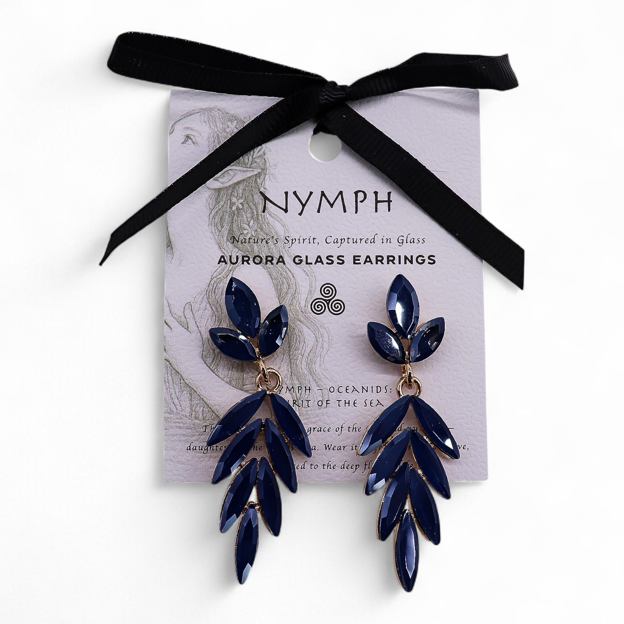 Royal Blue - Vintage Glass - Long Drop - Earrings - Image 6