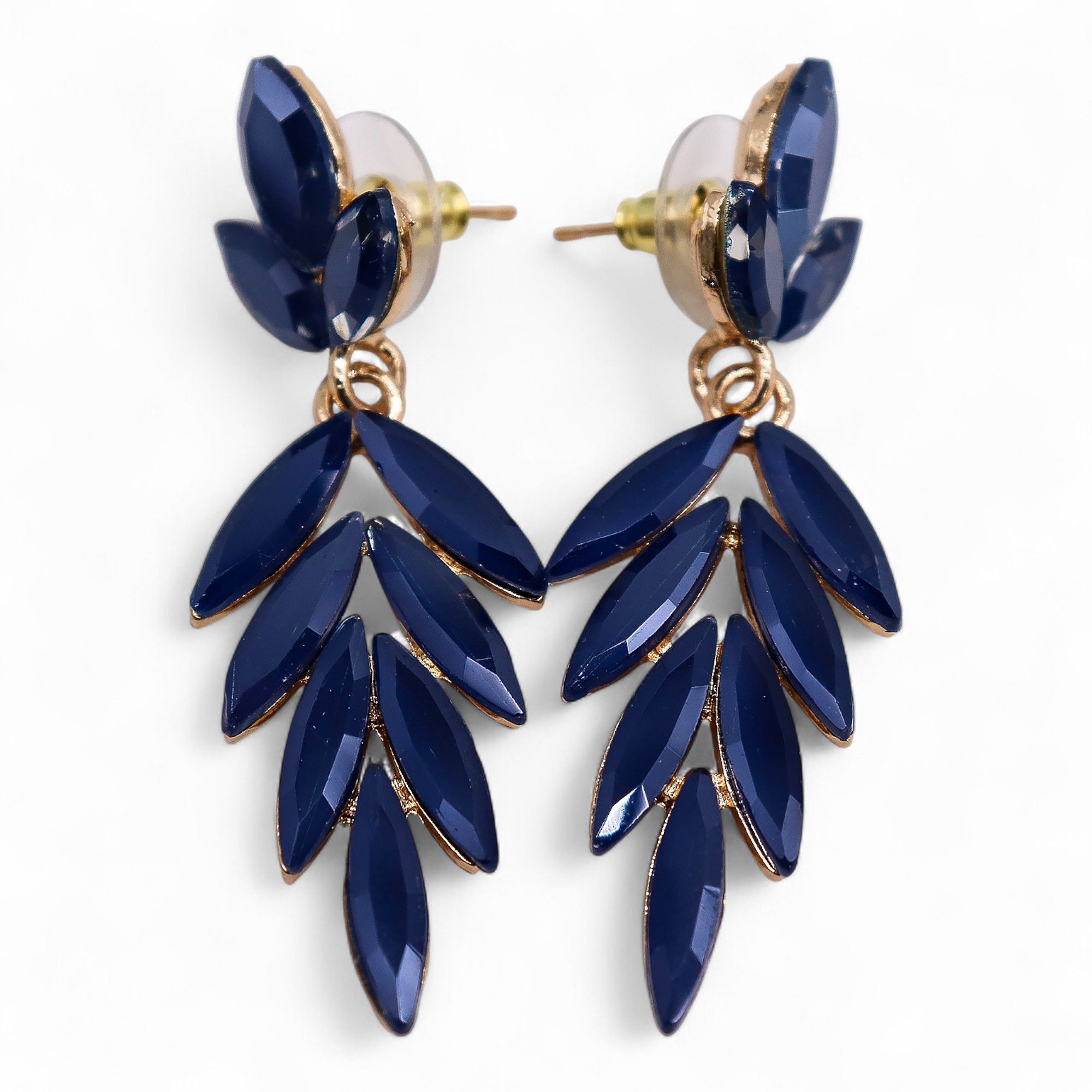 Royal Blue - Vintage Glass - Long Drop - Earrings - Image 5