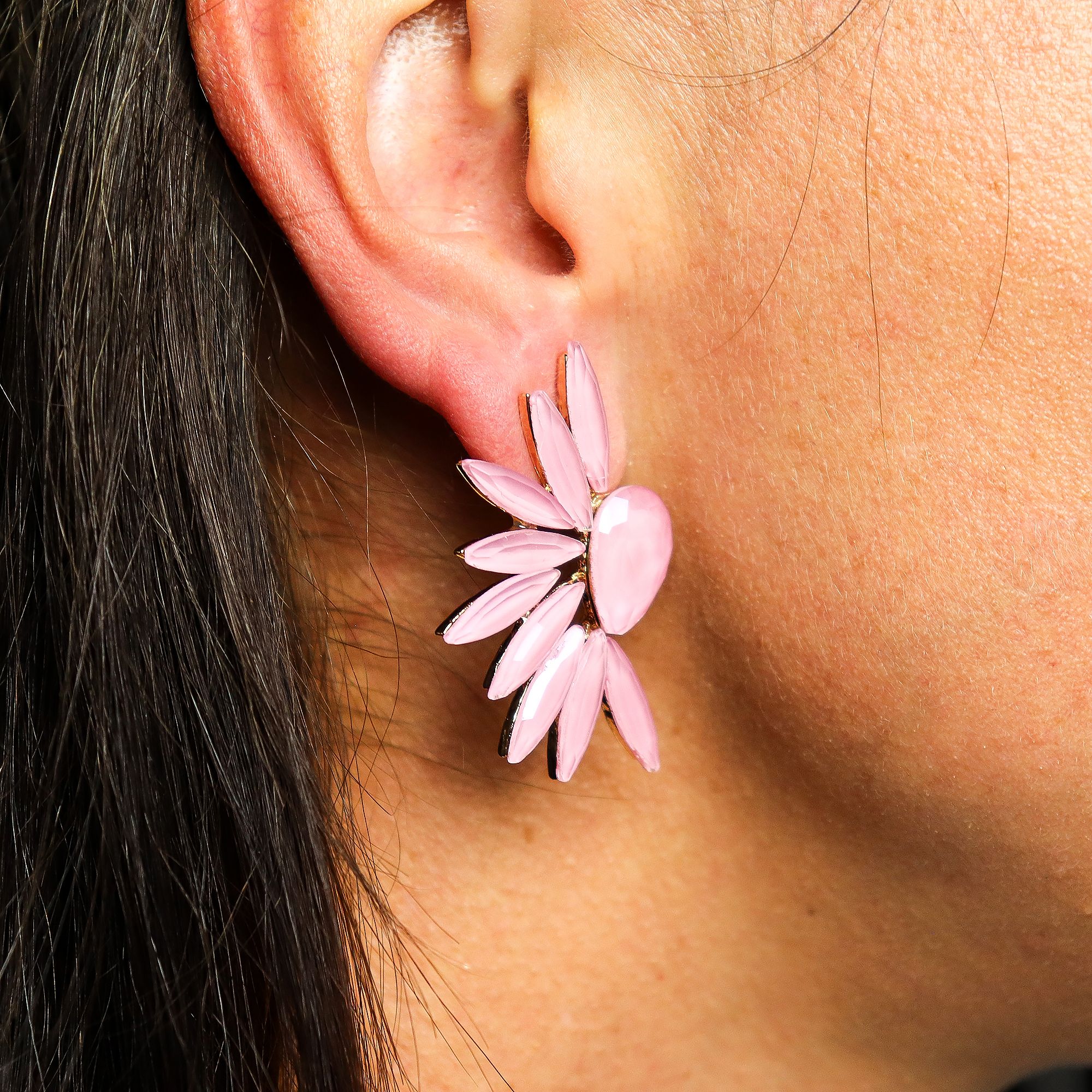 Soft Pink - Vintage Glass - Angel Wings - Earrings - Image 2