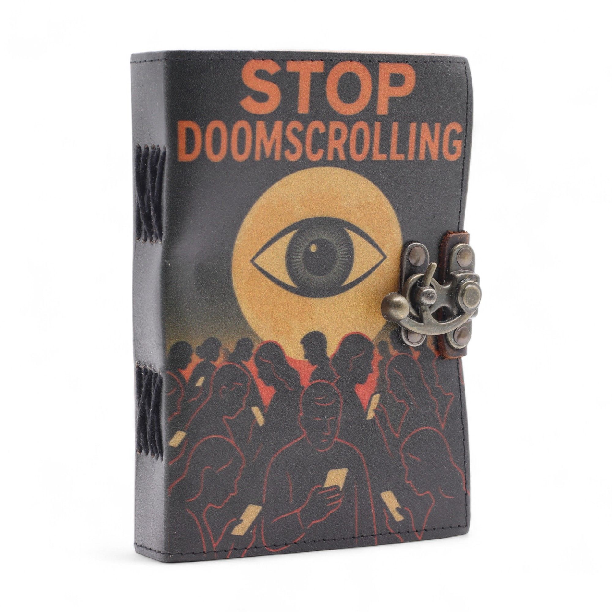 Leather Printed Notebook – Stop Doom Scrolling - 17.8x12.7 cm - Image 8