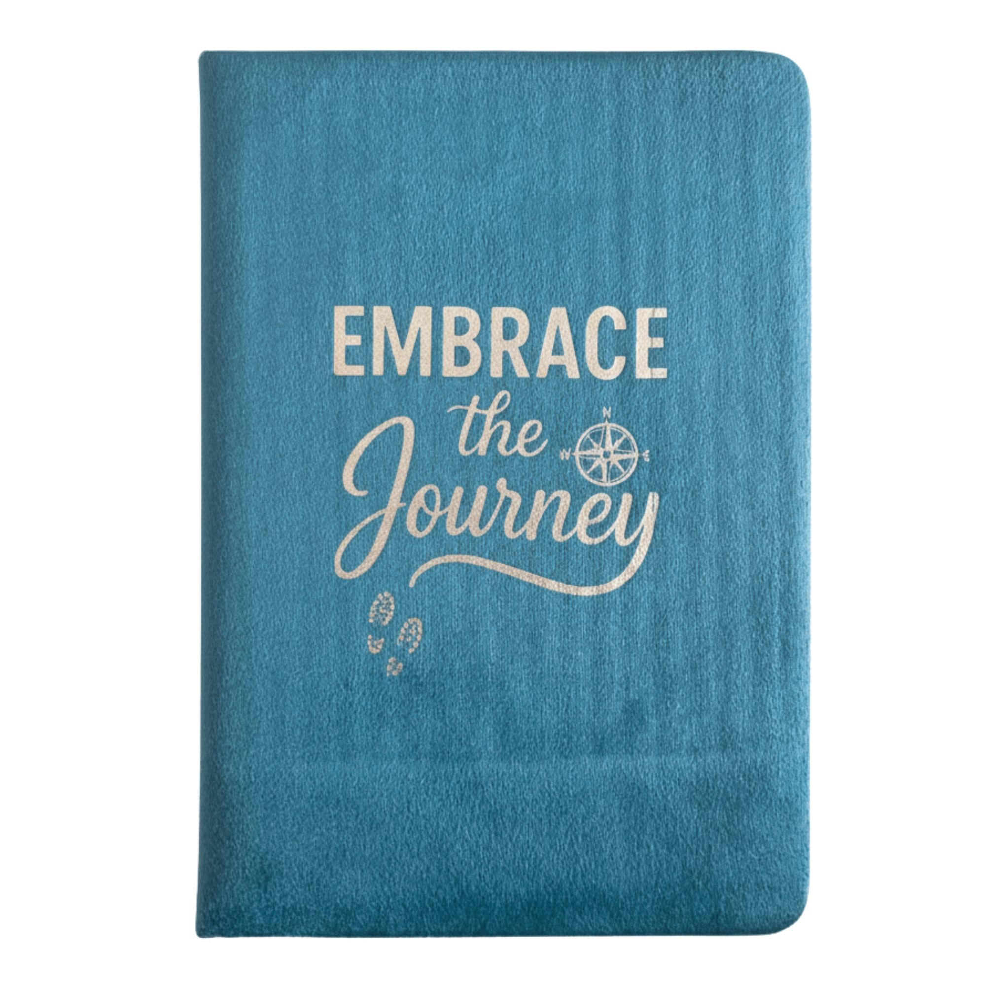 Light Blue Velvet Notebook - 80 pages - Embrace The Journey - Image 4
