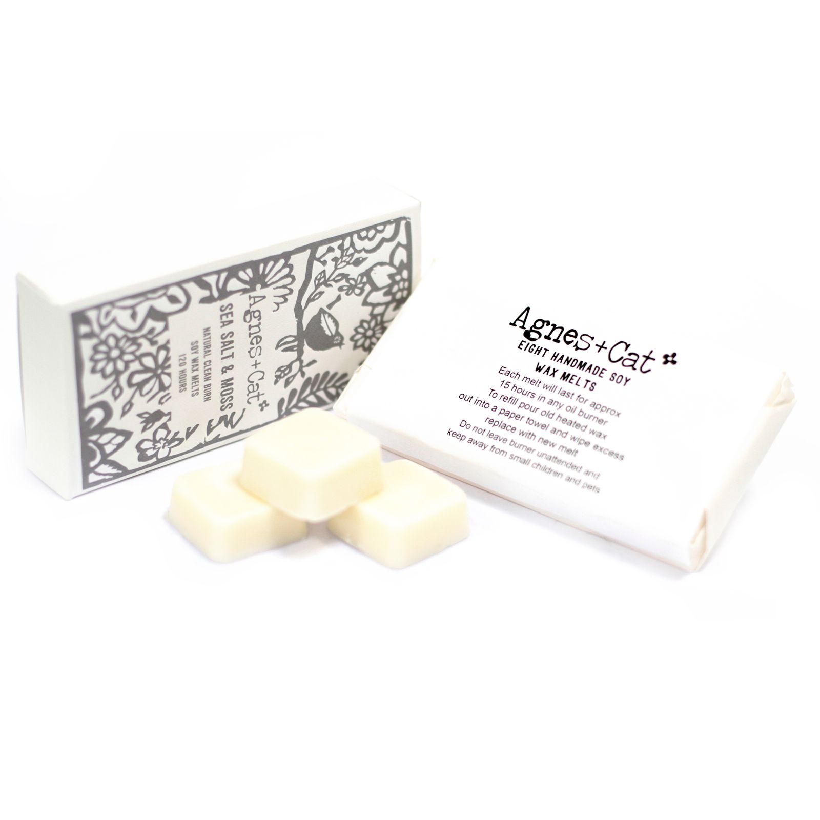 Agnes + Cat Box of 8 Wax Melts - Seasalt + Moss - Image 2
