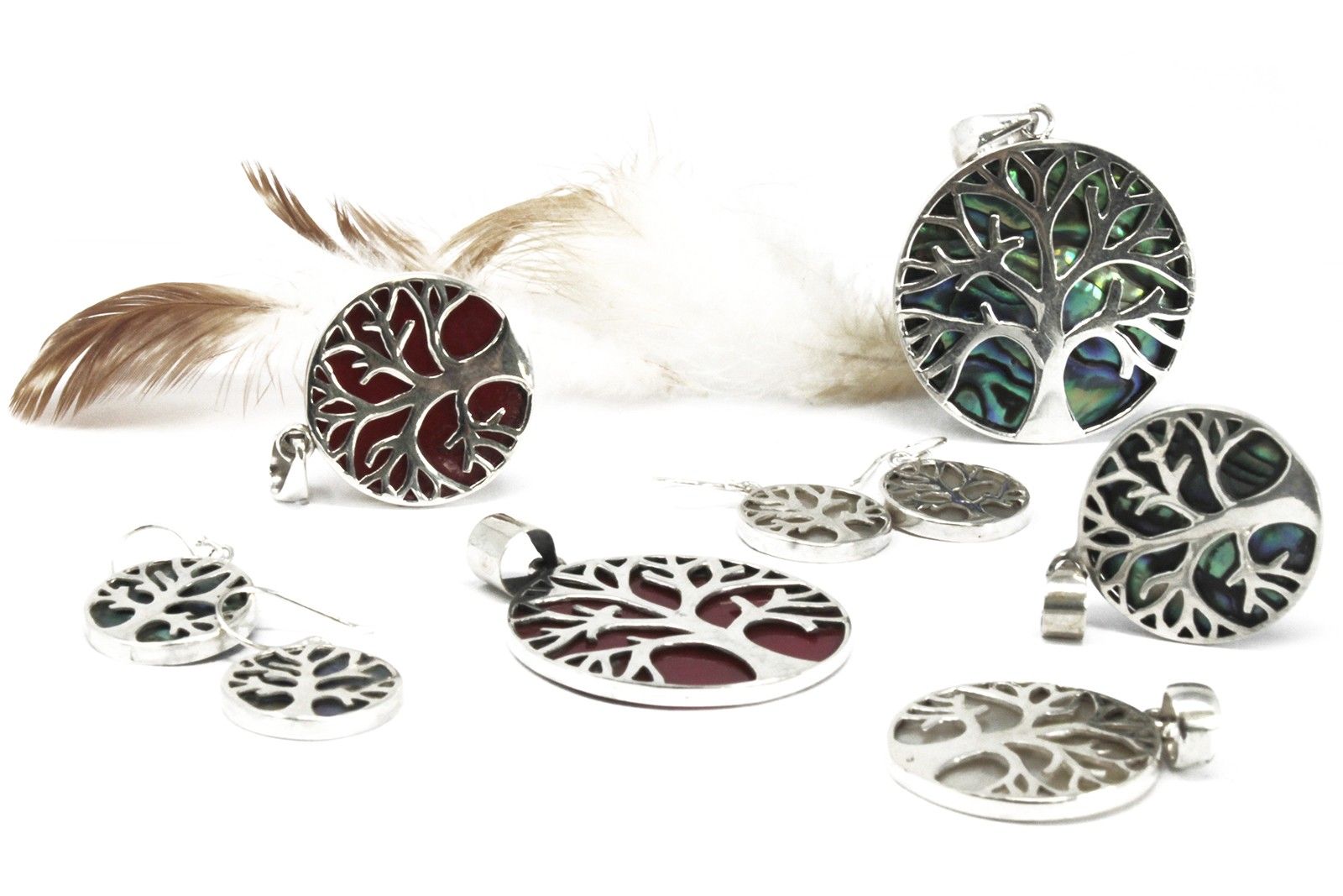 Tree of Life Silver Pendant 30mm - Abalone - Image 4