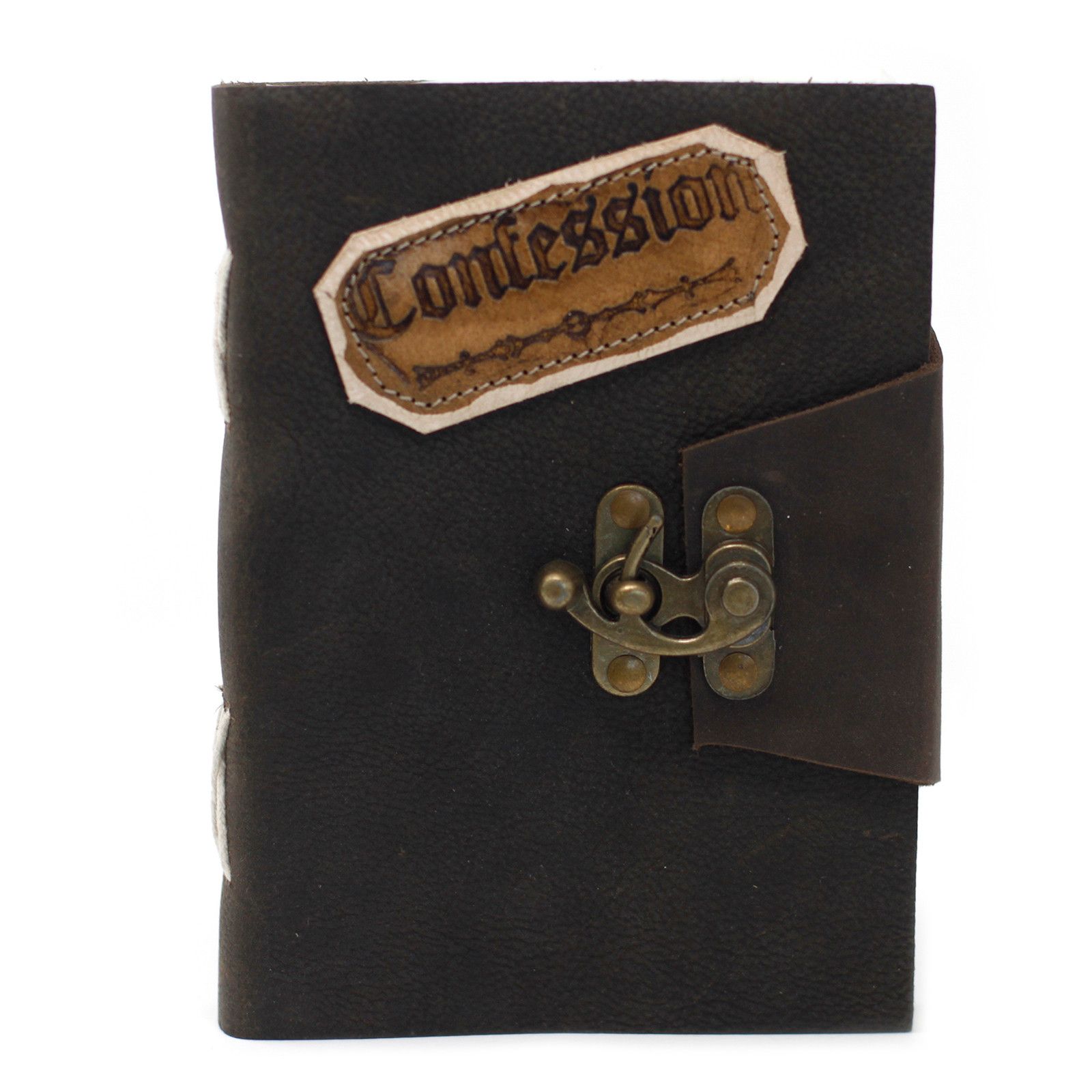 Leather Black Confessions with Lock Notebook (7x5") - Image 4
