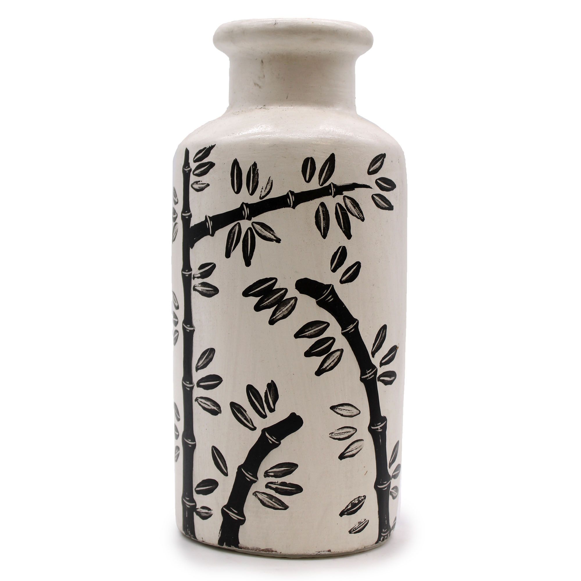 Bamboo Motif Straight Vase - Natural - Image 3