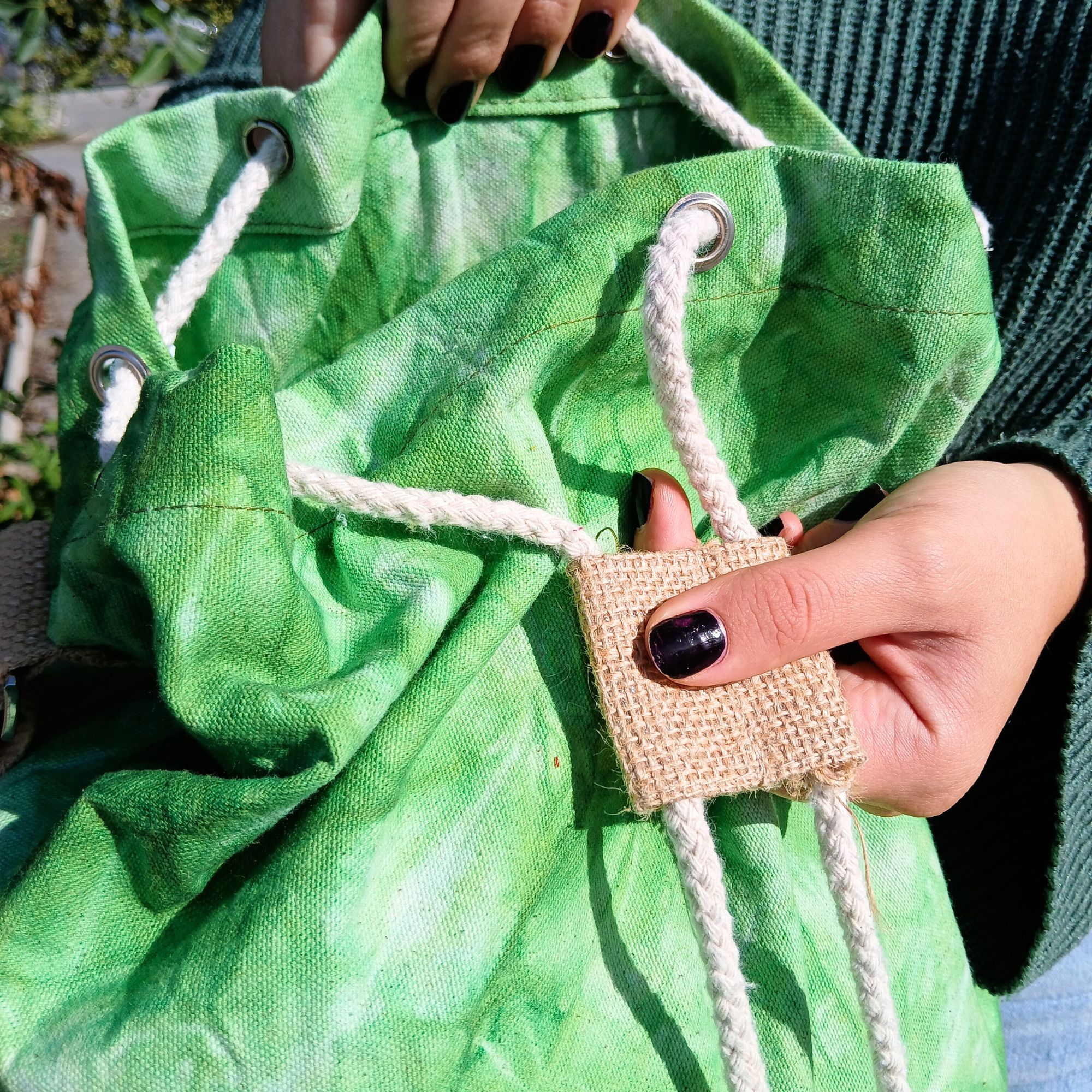 All Natural Backpack - Green Stonewash - Tree of Life - Image 6