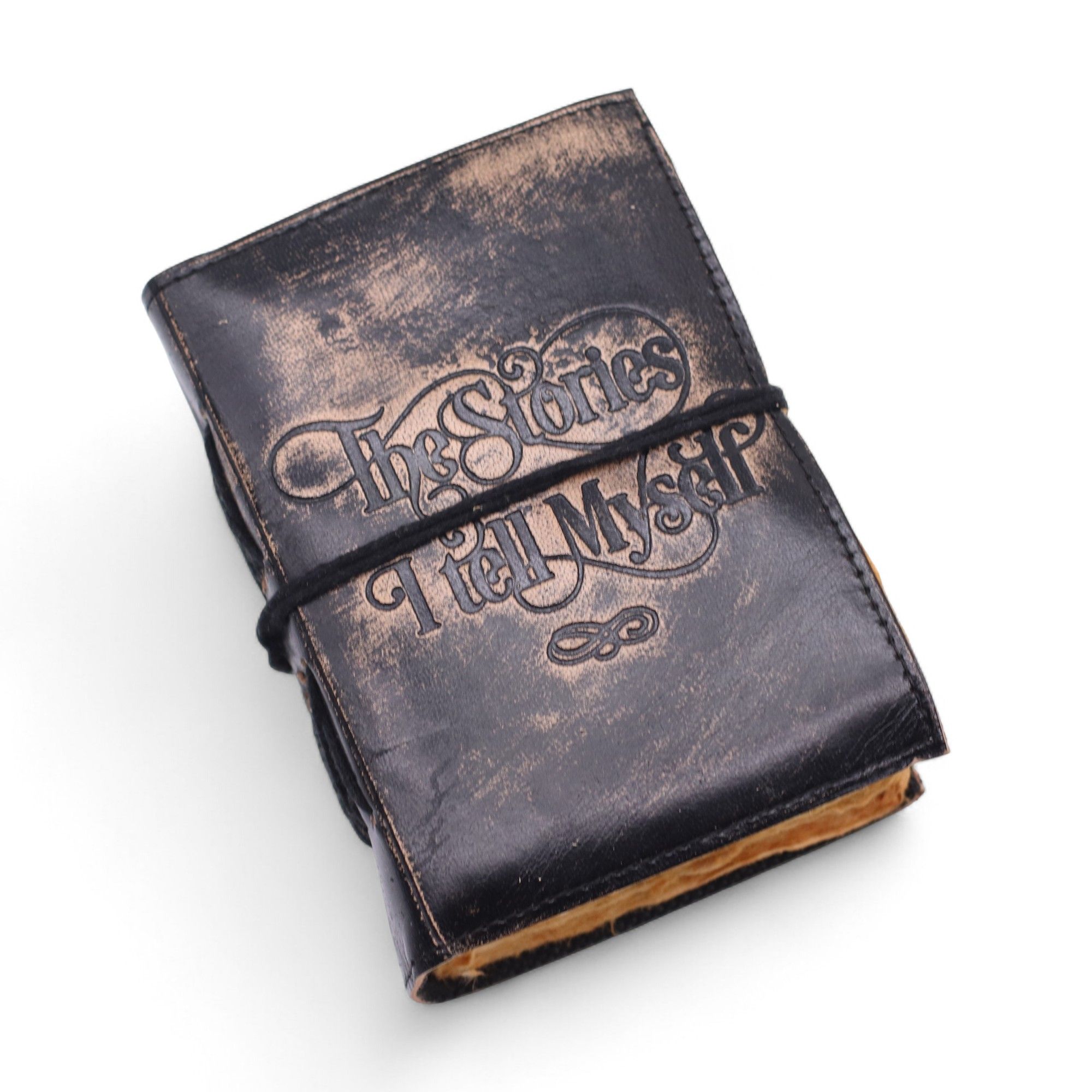 Fat Deckled Edge Leather Notebooks (5x3.5") - The Stories I Tell Myself - Image 4