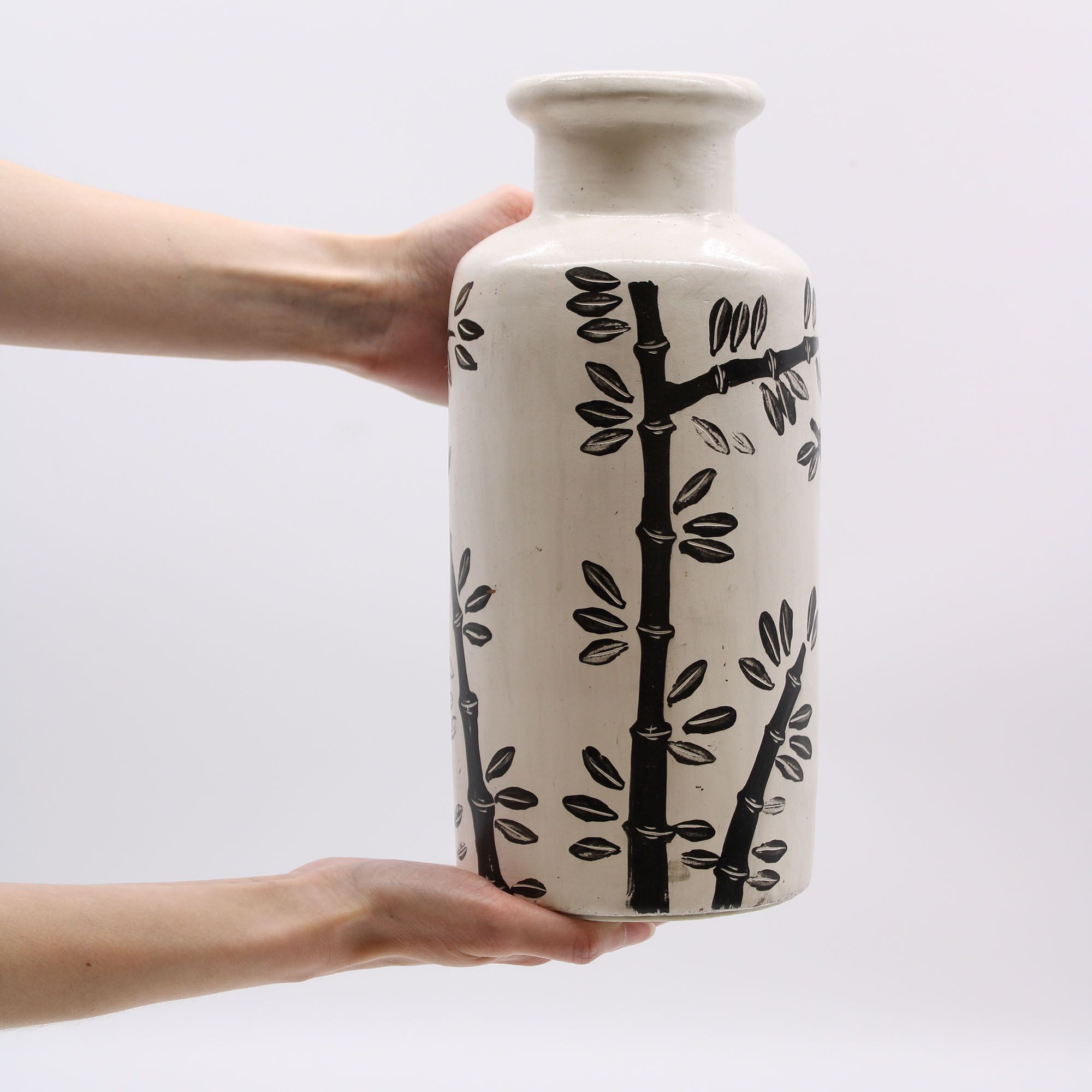 Bamboo Motif Straight Vase - Natural - Image 7
