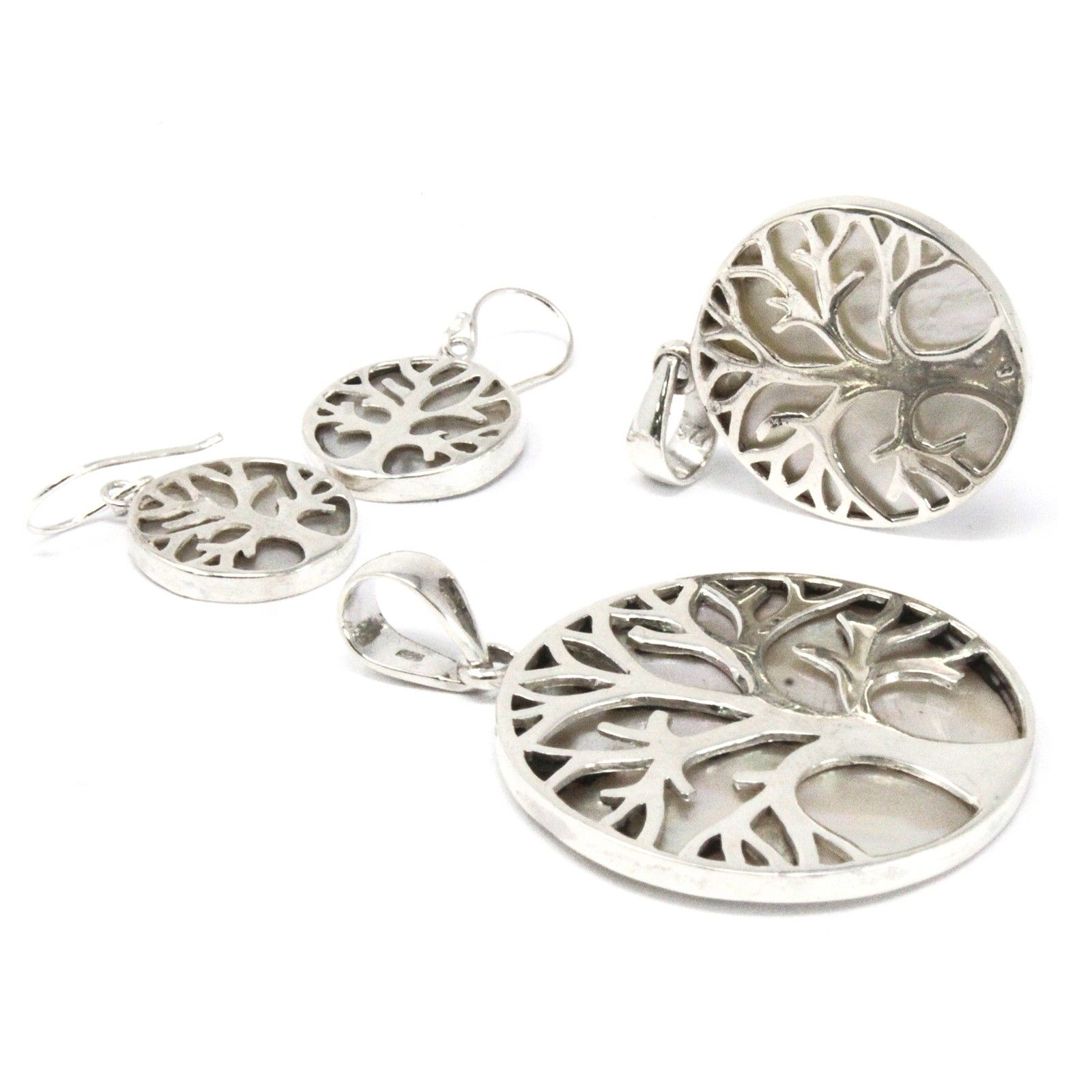 Tree of Life Silver Pendant 22mm - Mother of Pearl - Image 4