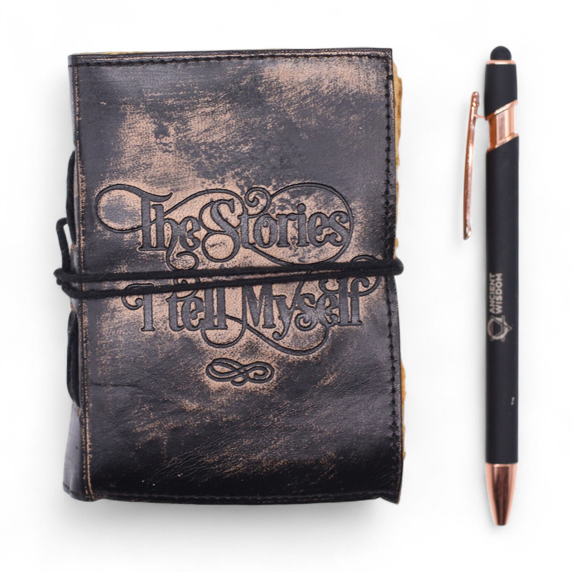 Fat Deckled Edge Leather Notebooks (5x3.5") - The Stories I Tell Myself - Image 6