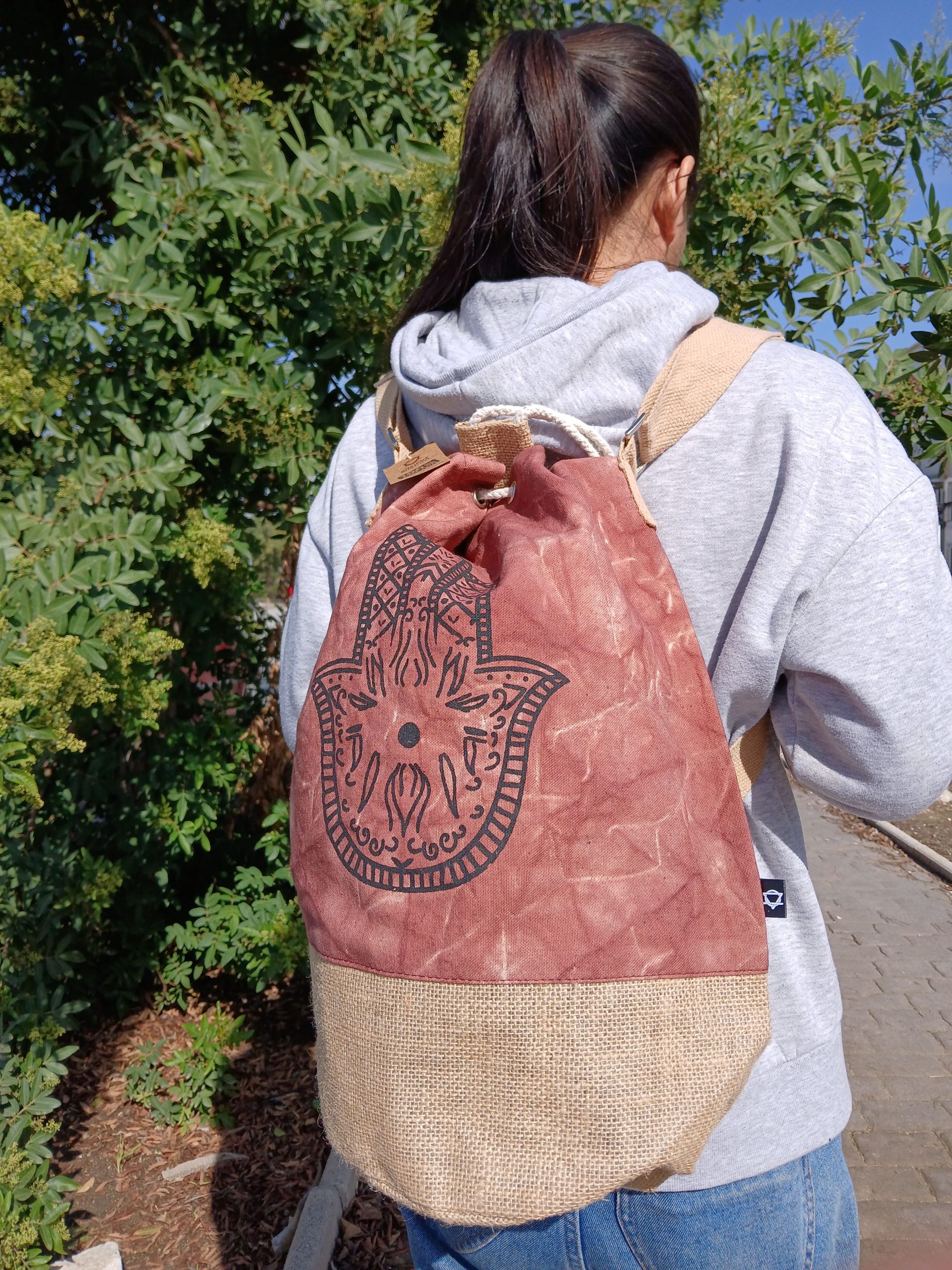 All Natural Backpack - Terracotta Stonewash - Hamsa - Image 5