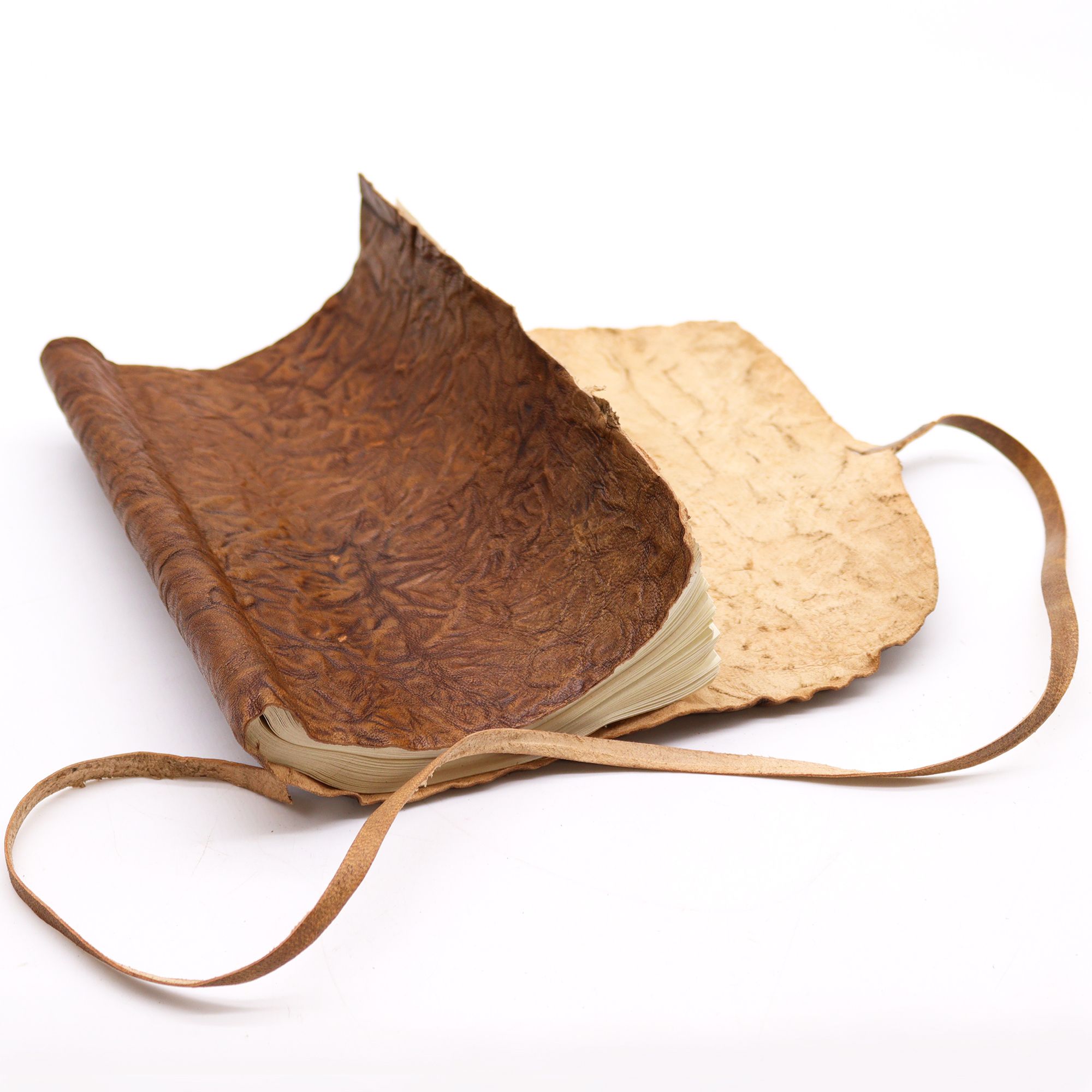 Rolled Leather Travel Notebook - 96 pages - Natural 21x15cm - Image 2