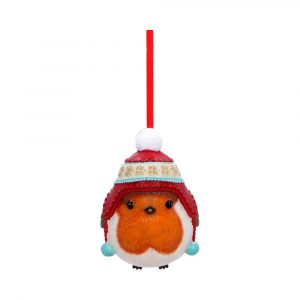 Robin Winter Bobble Hanging Ornament