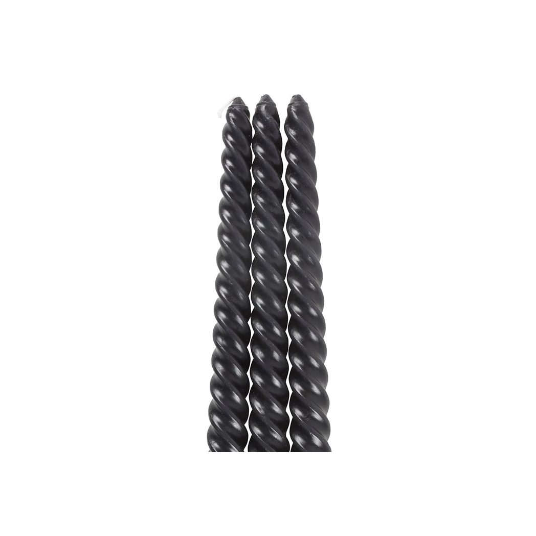 Set of 3 Dark Romance Twist Taper Candles - Image 4