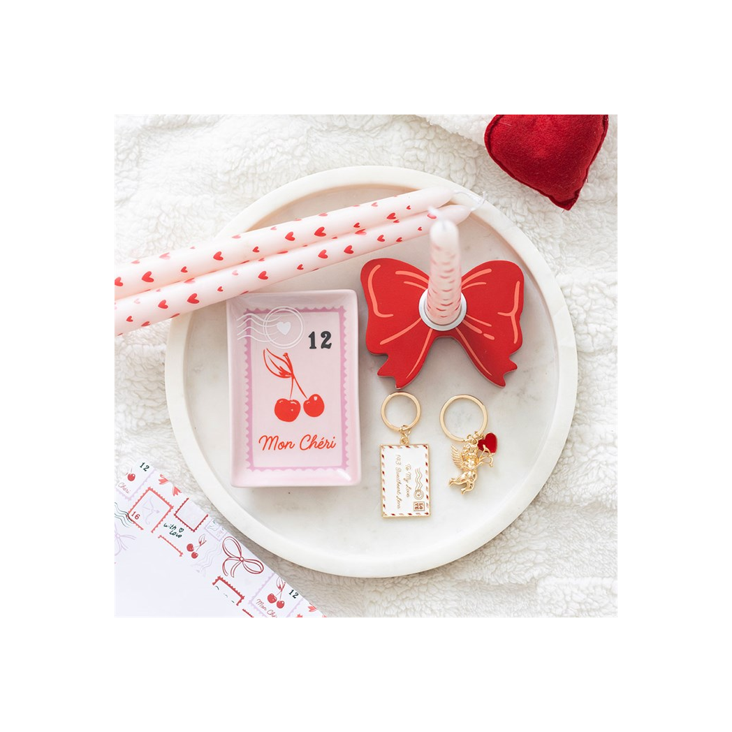 Red Bow Taper Candle Holder - Image 5