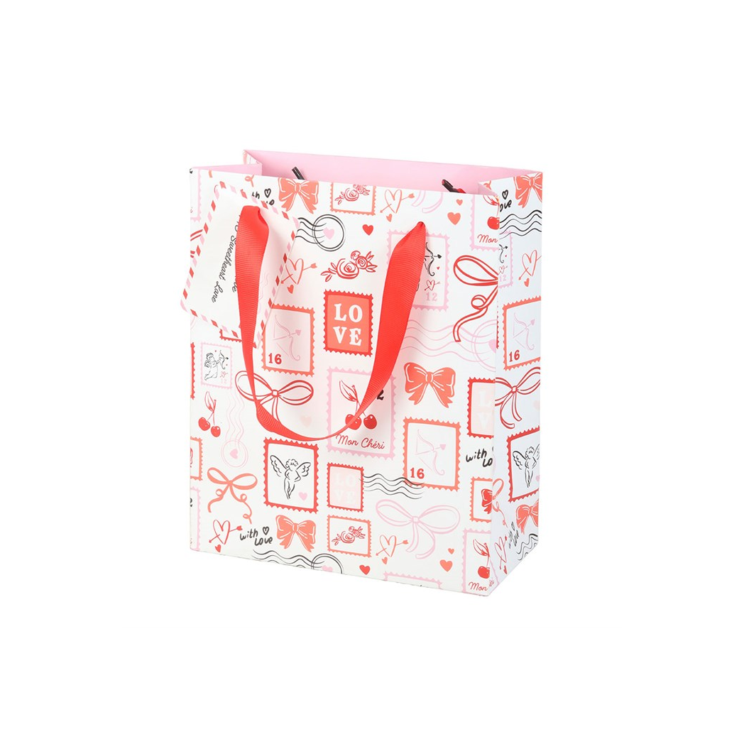 Valentine Postage Stamp Print Gift Bag - Image 2