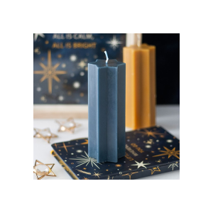 Navy Starry Night Star Shaped Taper Candle