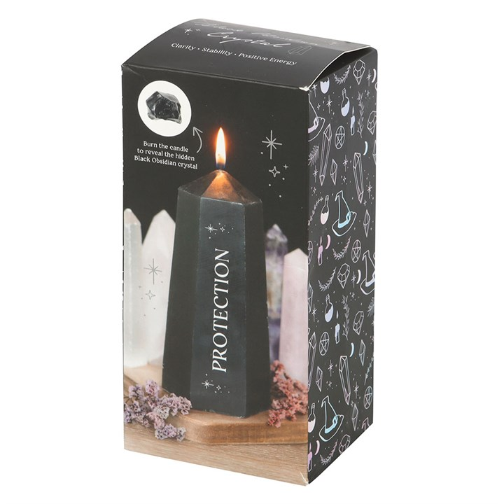 Protection Crystal Candle with Rough Black Obsidian - Image 5