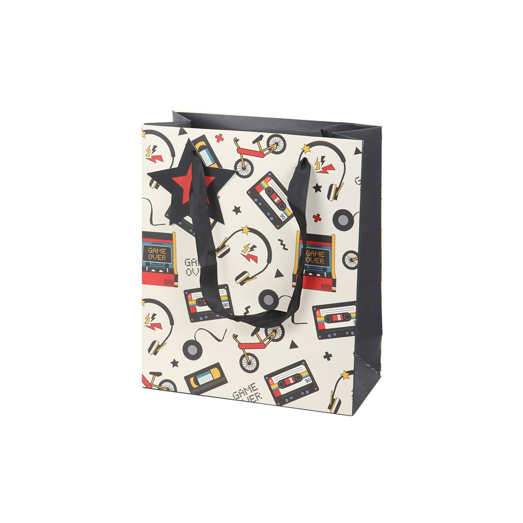 23cm Medium Retro 80s Print Gift Bag - Image 2