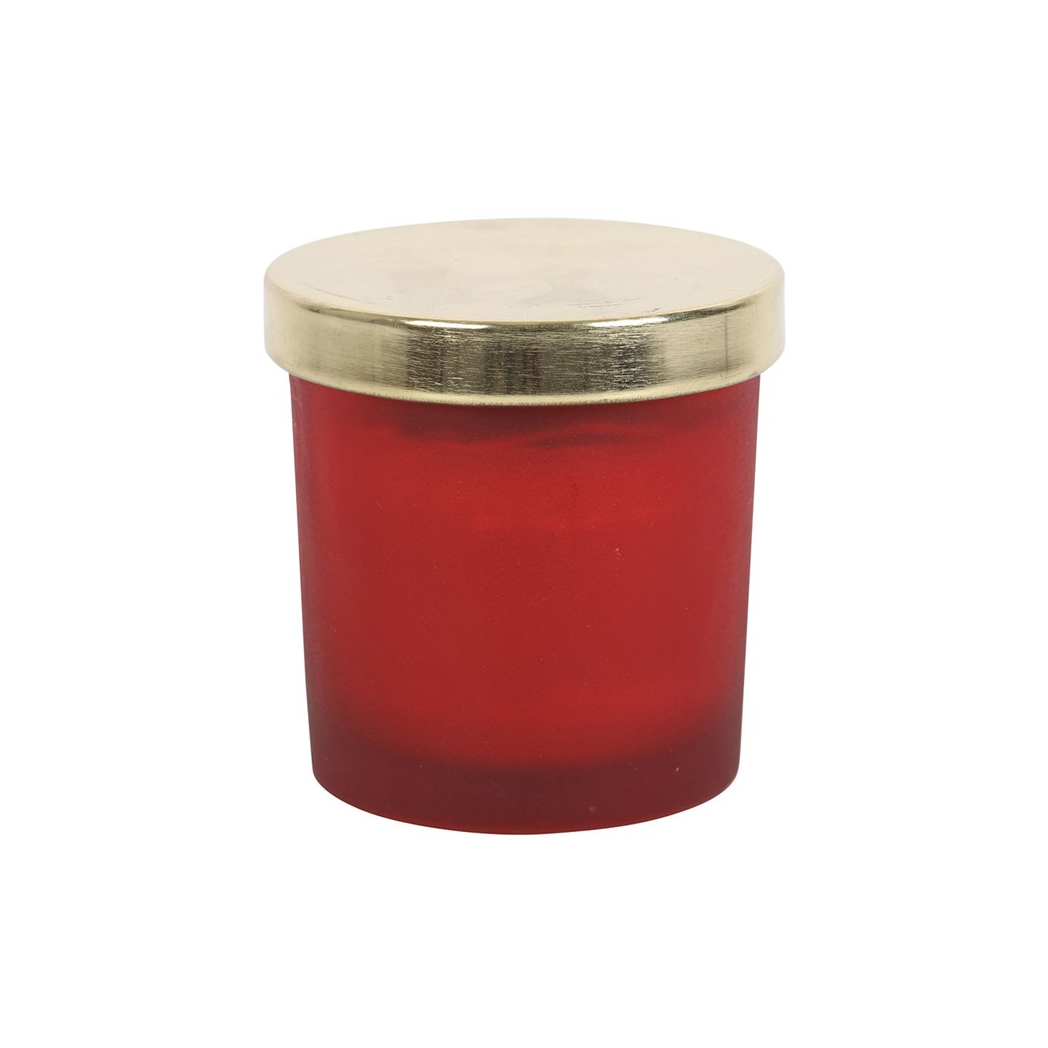 Root Chakra Strawberry Crystal Chip Candle - Image 4