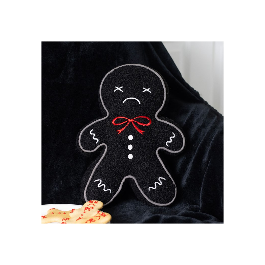 Black Gingerdead Man Boucle Cushion