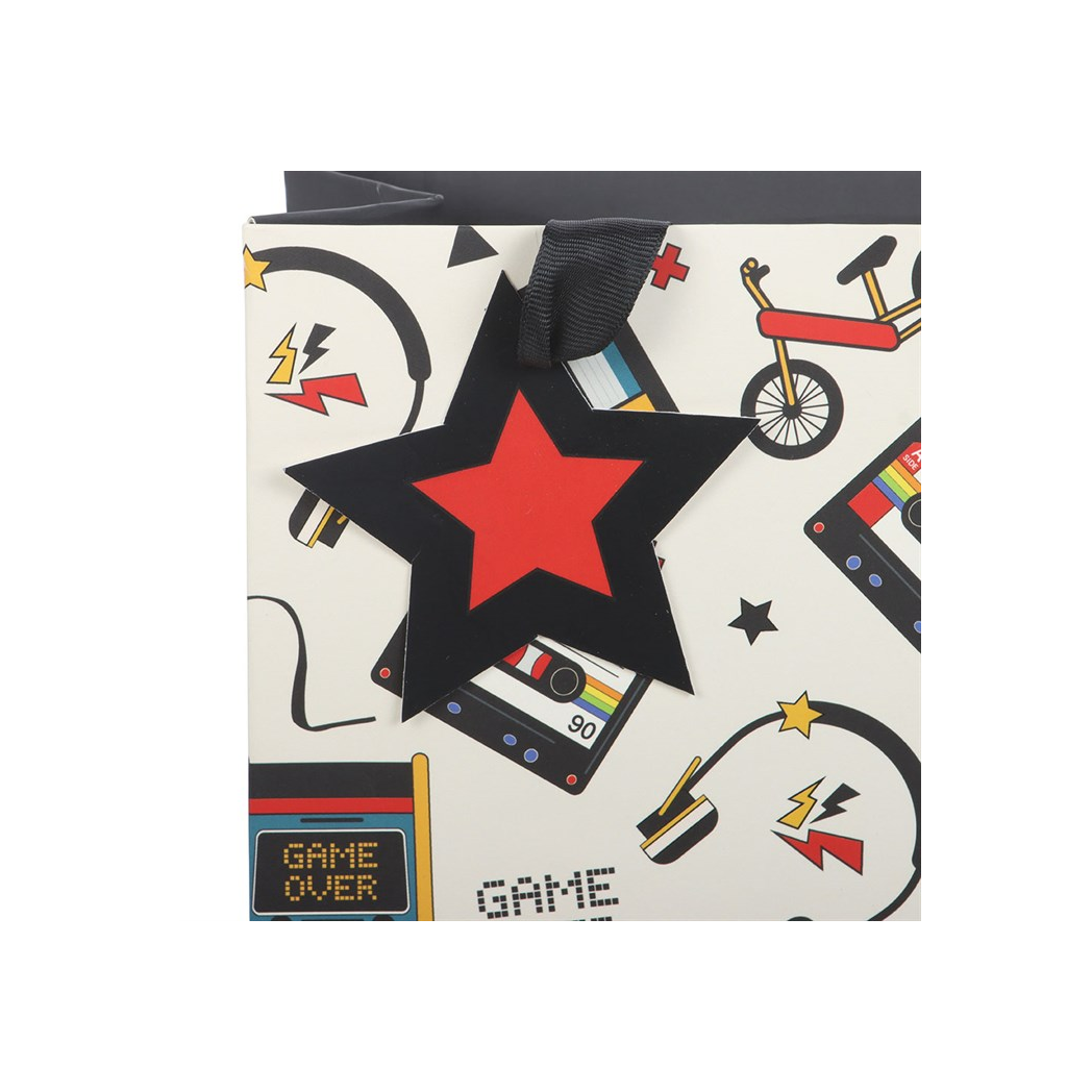 23cm Medium Retro 80s Print Gift Bag - Image 4