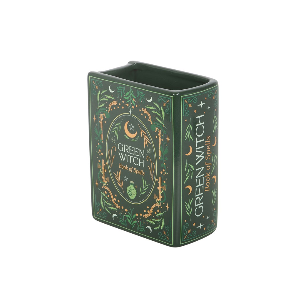 Green Witch Book Shaped Vase - Image 4