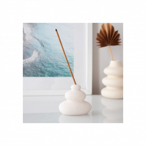 Cream Speckle Balancing Stones Incense Stick Holder