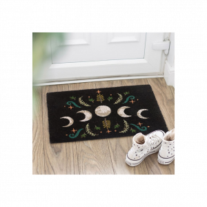 Black Dark Forest Moon Phase Doormat