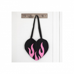 Burning Heart Satin Tote Bag