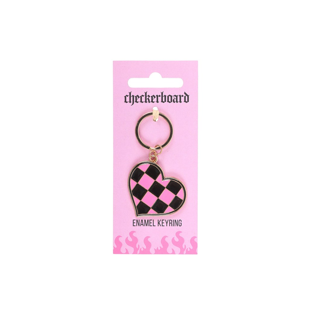 Checkerboard Heart Keyring - Image 2