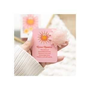 Rose Quartz Crystal Sun Keepsake Stone in a Box