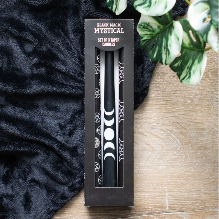 Set of 3 Black Magic Mystical Taper Candles - Image 6