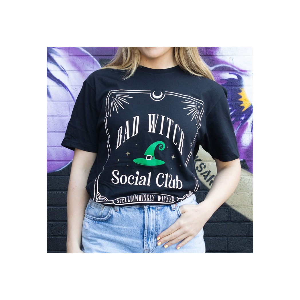 Green Bad Witch Social Club Unisex T-shirt Size XL