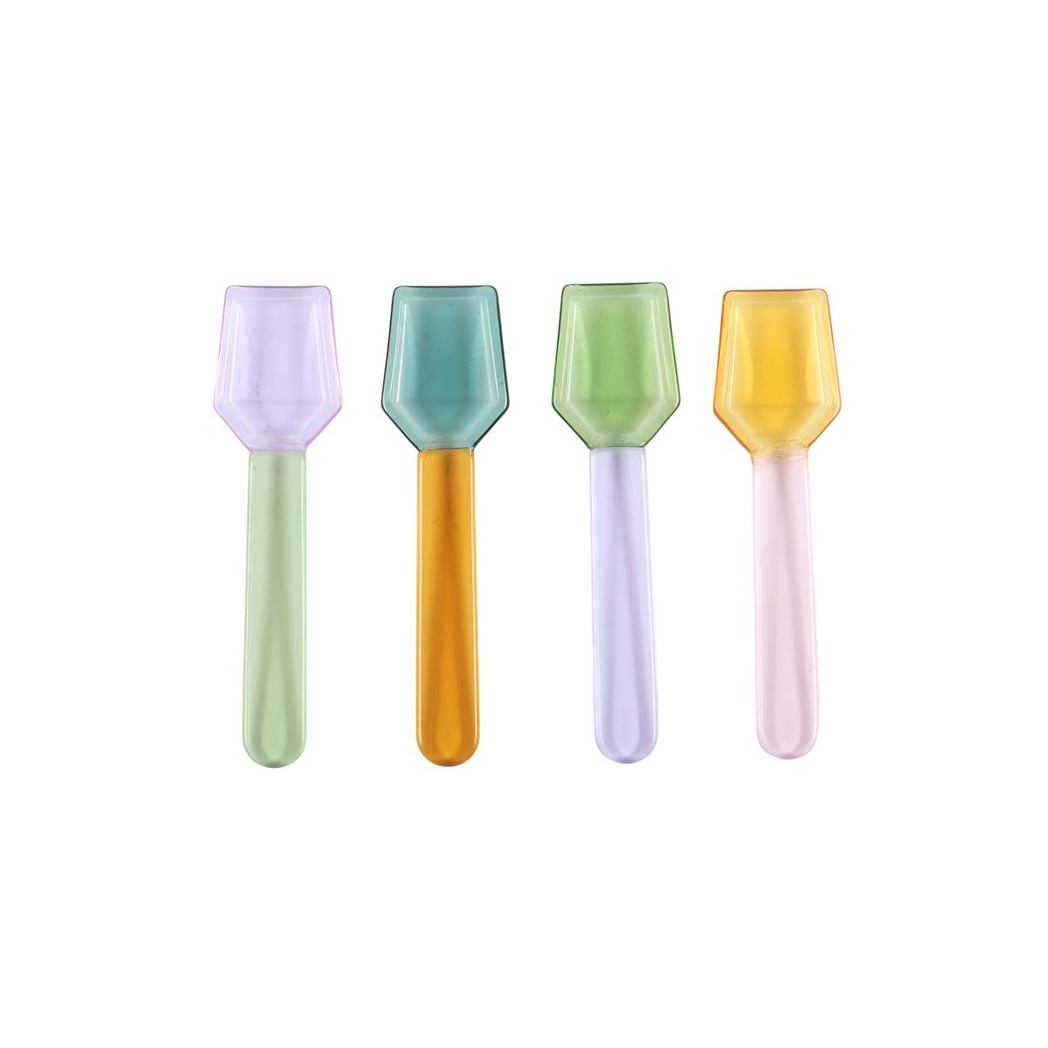 Set of 3 Pastel Glass Dessert Spoons - Image 3