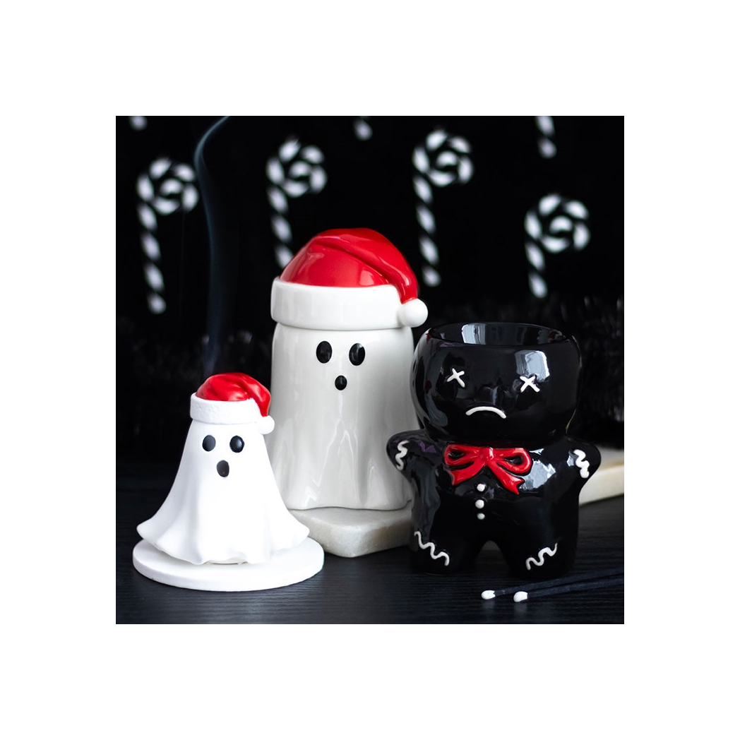 Ghost with Santa Hat Tealight and Incense Cone Holder - Image 6