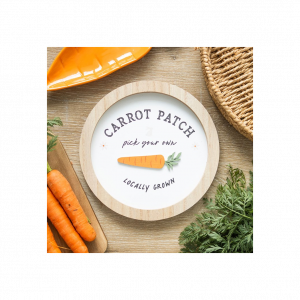 Carrot Patch Round 3D Wall Plaque