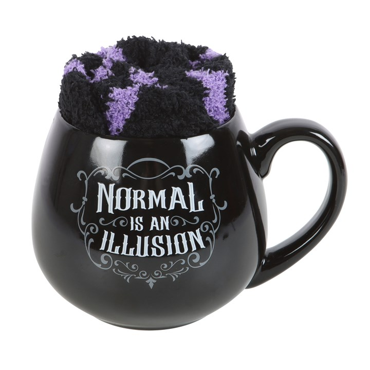 Normal is an Illusion Gothic Mug and Socks Set - Image 3