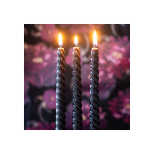 Set of 3 Dark Romance Twist Taper Candles