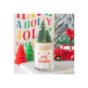 Bah Humbug Orange & Clove Glass Candle with Tree