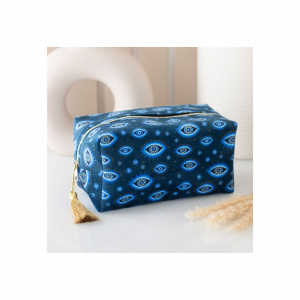 All Seeing Eye Print Velvet Makeup Bag