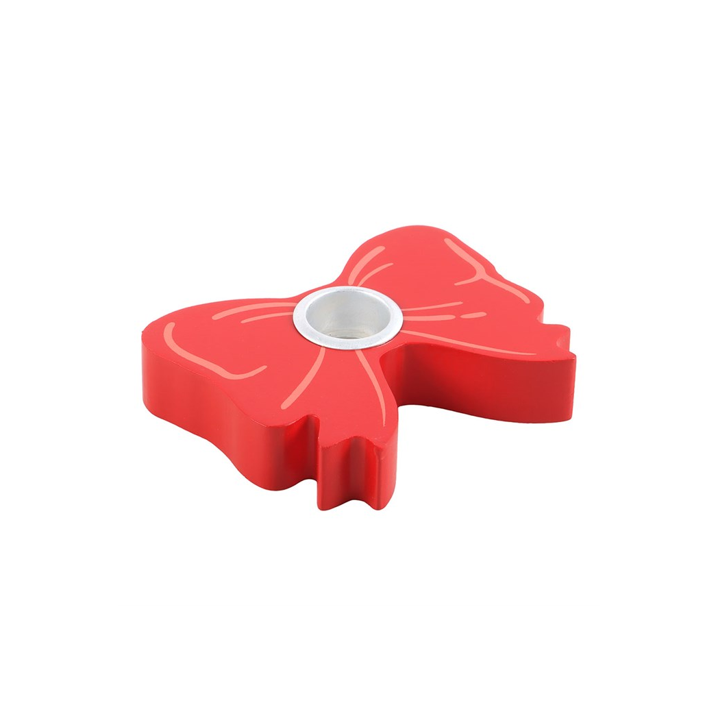Red Bow Taper Candle Holder - Image 3